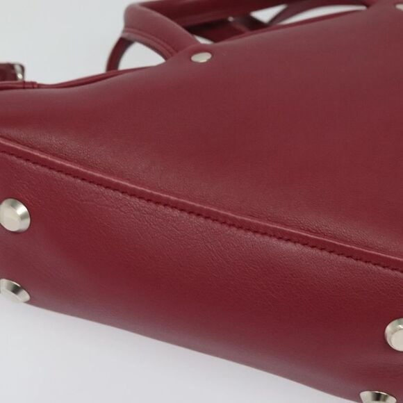 Balenciaga Triangle Duffle Bag Leather Red Leather Handbag - Picture 12 of 16